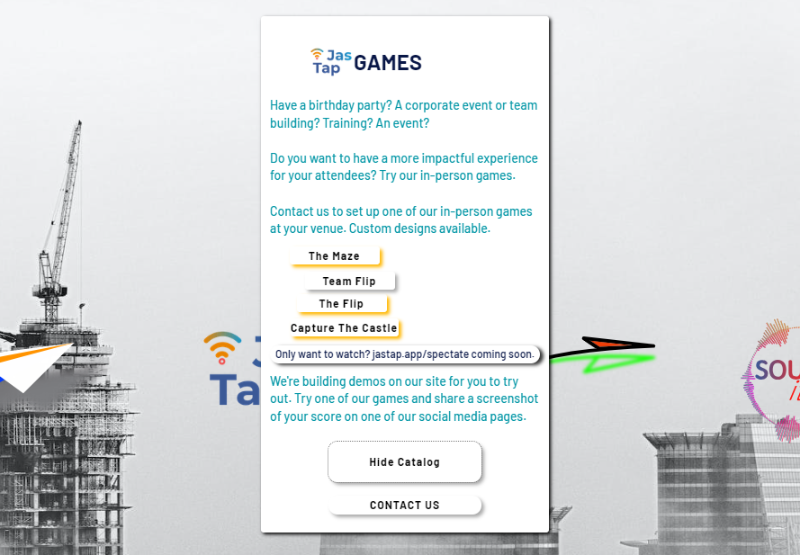 JasTap Games platform screenshot