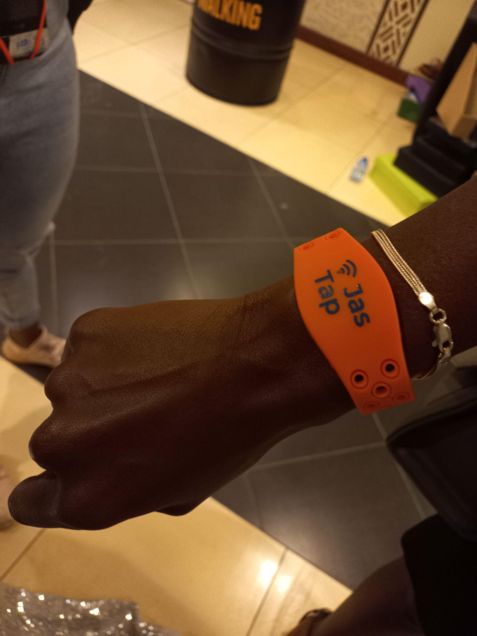 JasTap NFC wristband close-up